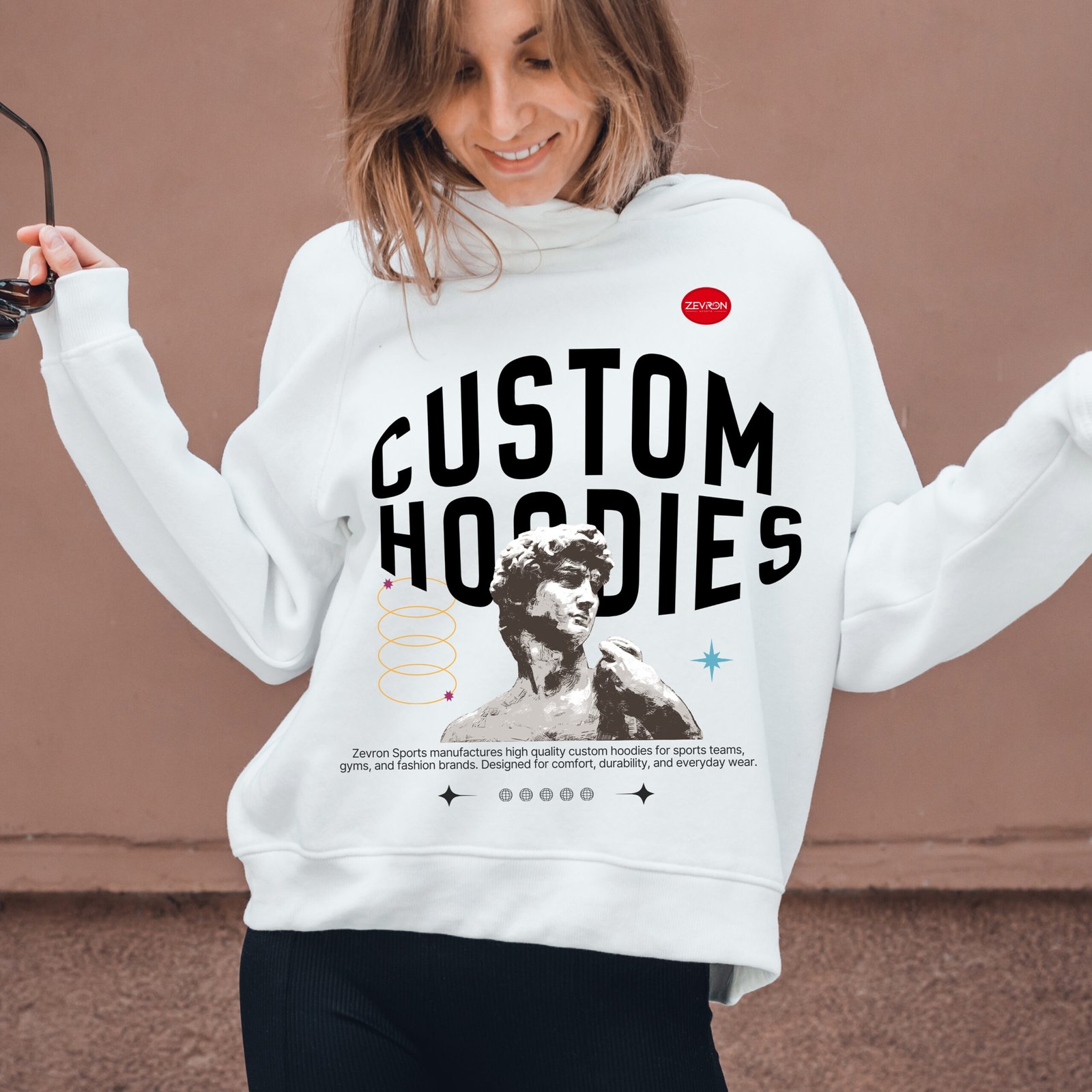 Custom hoodies manufacturer Zevron Sports – premium quality hoodies with personalized embroidery, printing, and private labeling for brands worldwide.