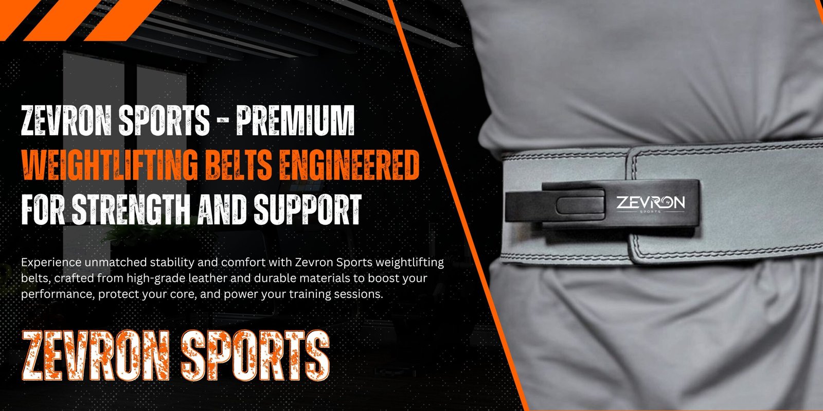 Zevron Sports premium leather weightlifting belt for gym and fitness training