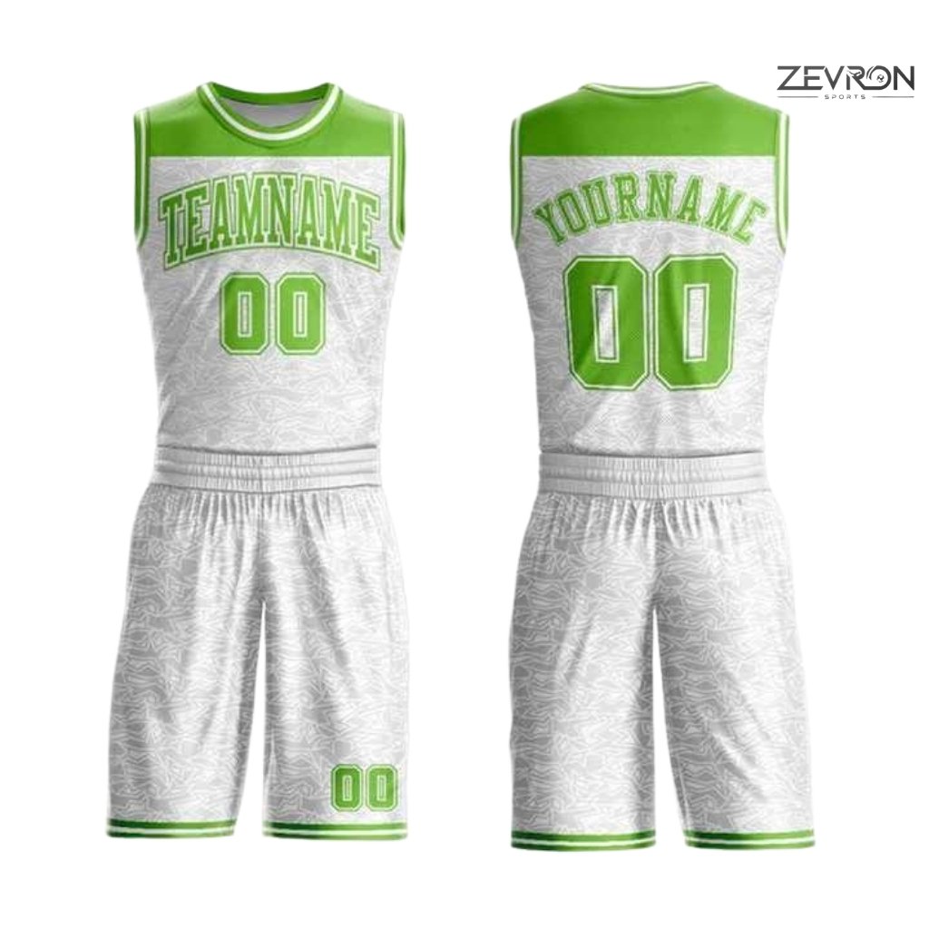 Custom basketball uniform manufacturer Zevron Sports front and back view
