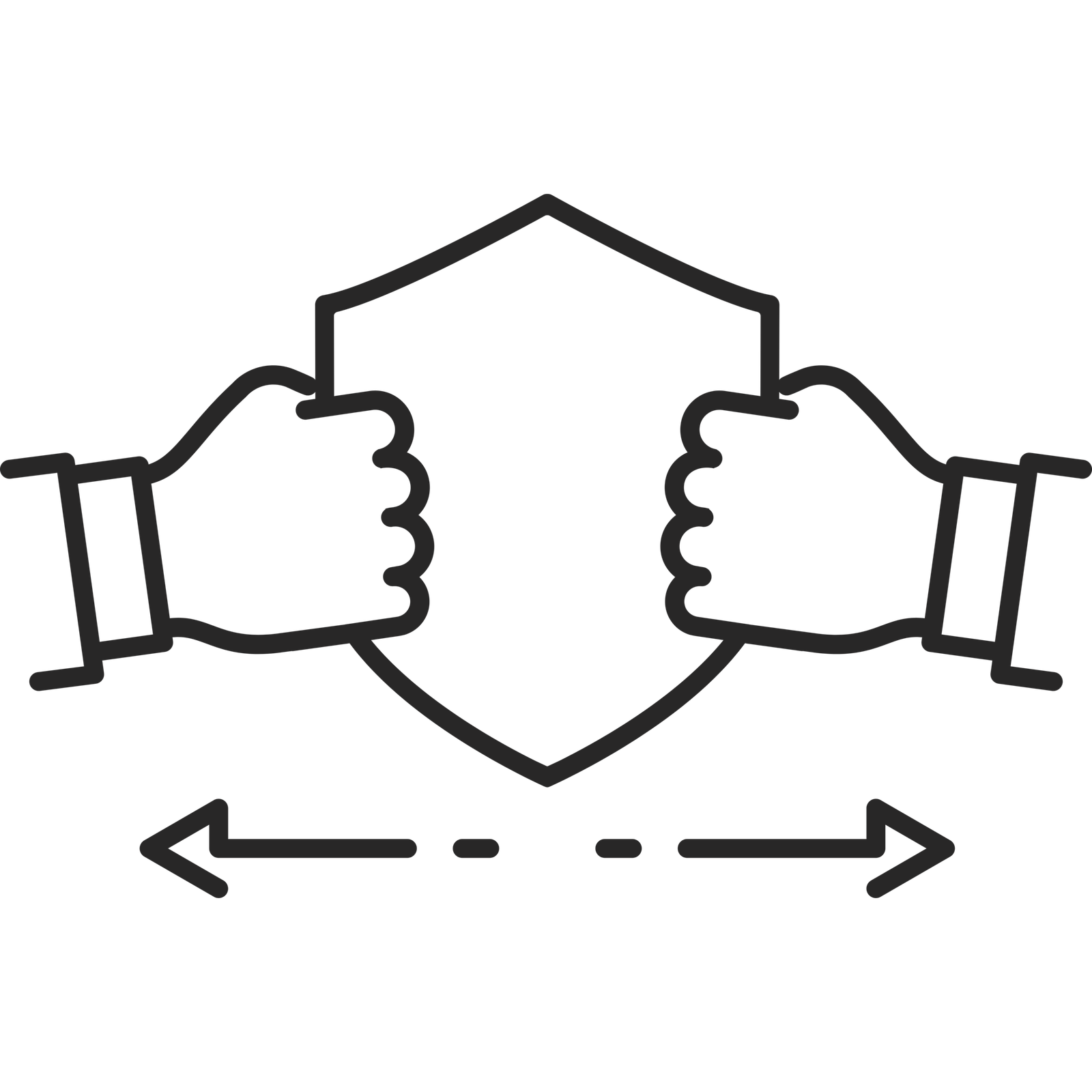 Secure quality control and brand protection shield icon