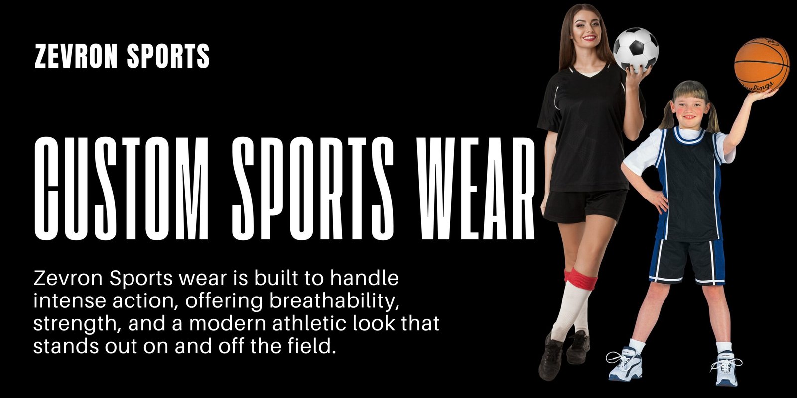 Custom sports wear and sublimated team uniforms for soccer and basketball by Zevron Sports.